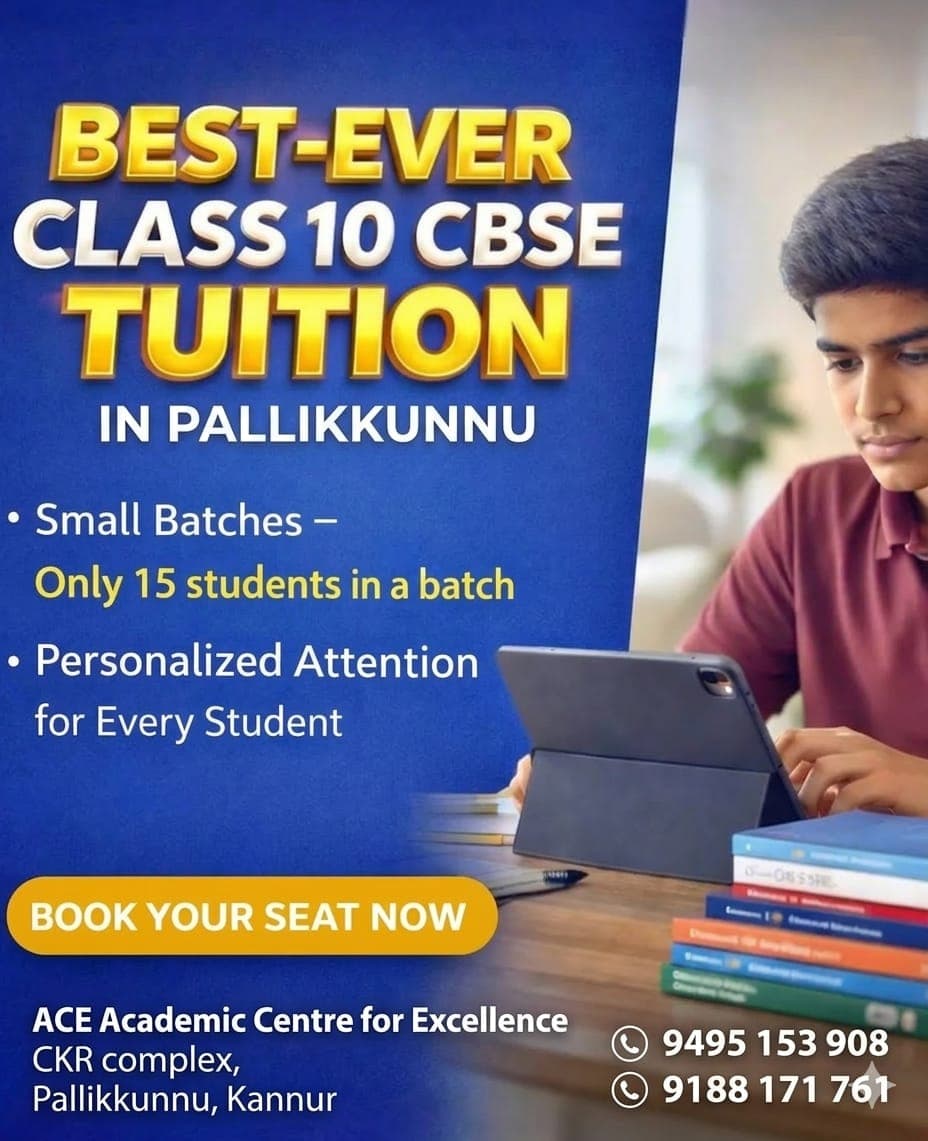 ACE Academic Centre promotional poster for admissions in Kannur